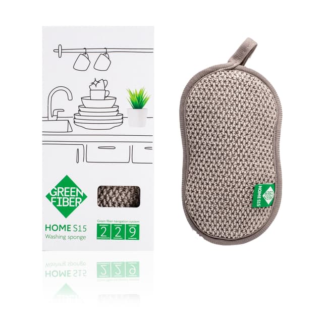 Губка для мытья посуды HOME S15, серая